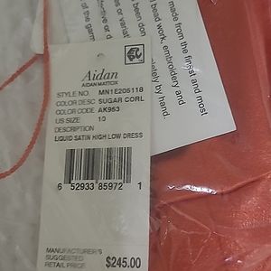 AIDAN BY AIDAN MATTOX Sleeveless Cutout High-Low Satin Flounce Gown - Size 10